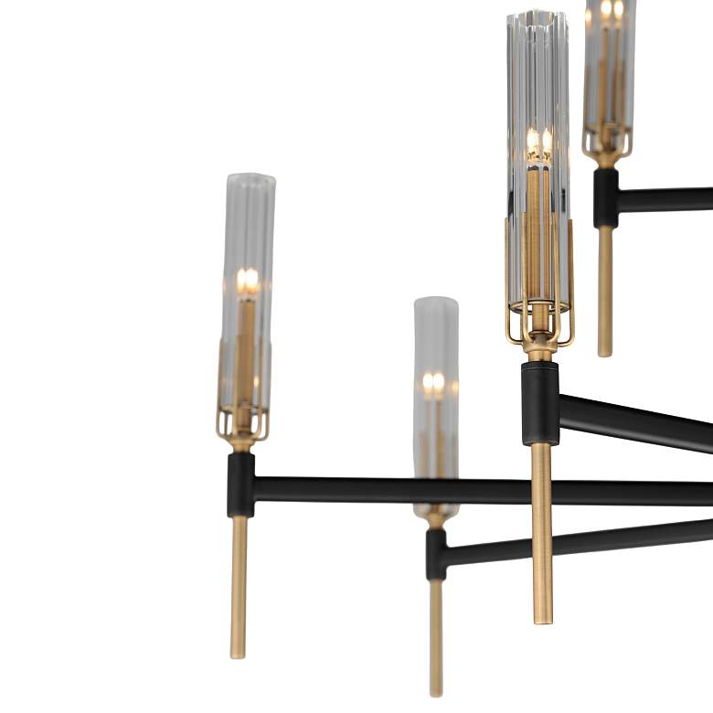 Image 6 Flambeau 48" Wide Black and Brass 12-Light LED Chandelier more views