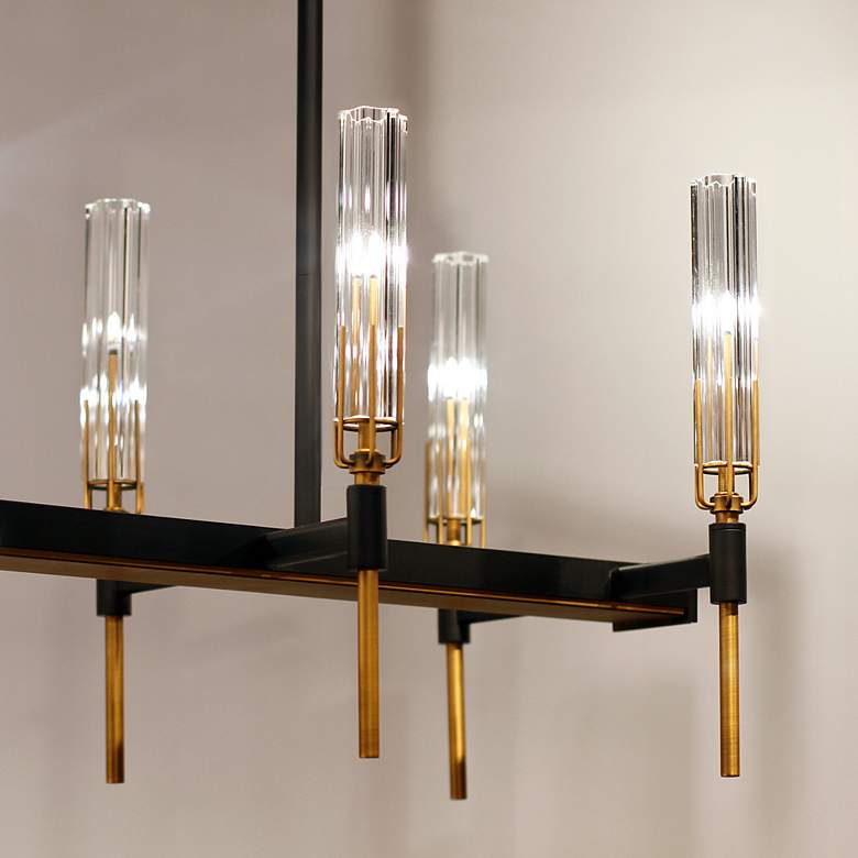 Image 3 Flambeau 45 1/4"W Black Brass 10-Light Linear LED Chandelier more views