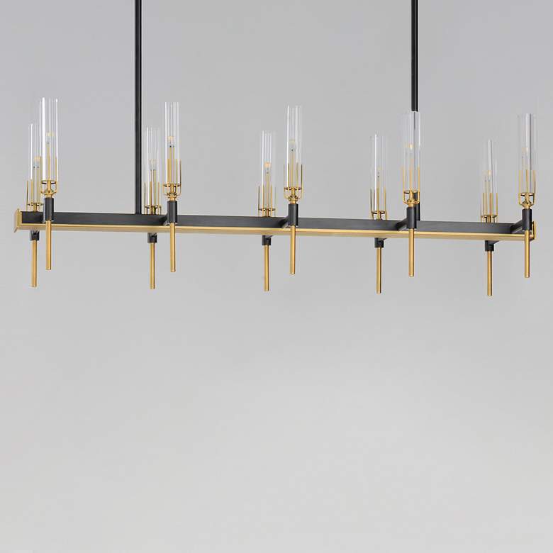 Image 4 Flambeau 45 1/4"W Black Brass 10-Light Linear LED Chandelier more views