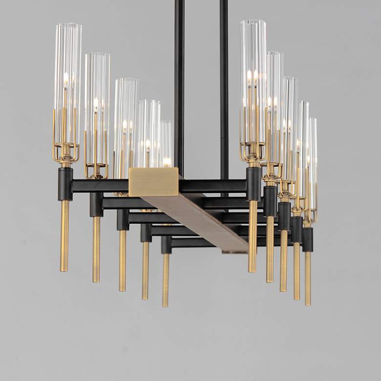 Image 5 Flambeau 45 1/4"W Black Brass 10-Light Linear LED Chandelier more views