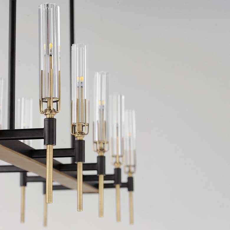 Image 6 Flambeau 45 1/4"W Black Brass 10-Light Linear LED Chandelier more views