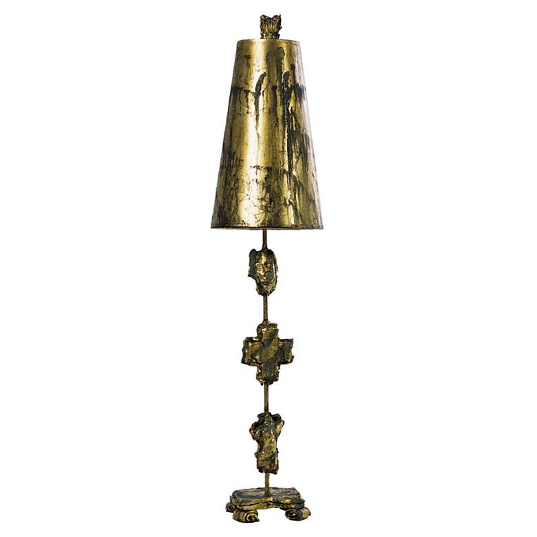 Image 1 Flambeau Lighting Fragment 42" Gold Leaf Finish Buffet Table Lamp