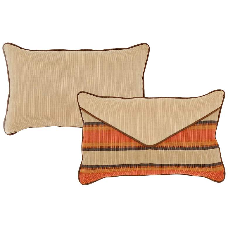 Image 1 Flame Burnt Orange and Tan 20 inchx13 inch Indoor-Outdoor Pillow