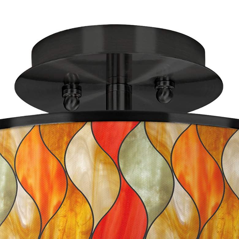 Image 2 Flame Mosaic Black 14" Wide Ceiling Light more views