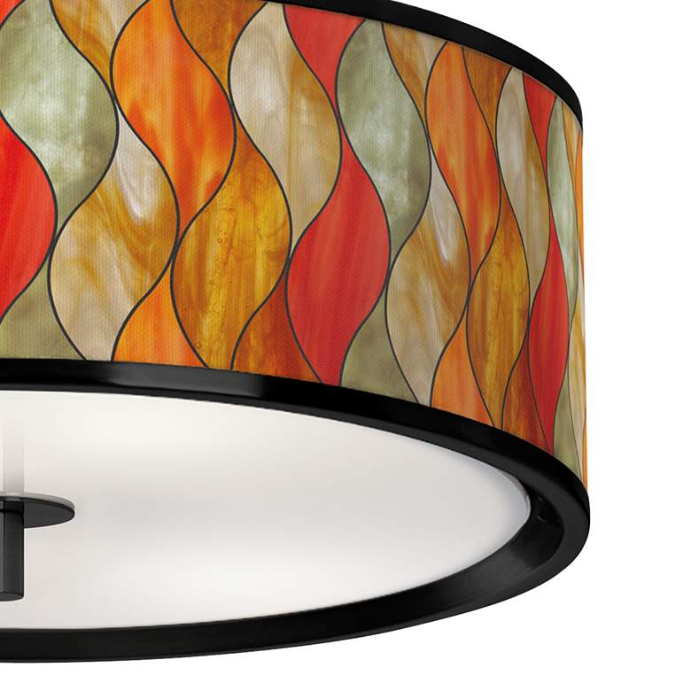 Image 3 Flame Mosaic Black 14" Wide Ceiling Light more views