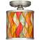 Flame Mosaic Cyprus 7" Wide Brushed Nickel Ceiling Light