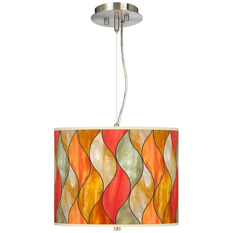 Image 1 Flame Mosaic Giclee 13 1/2 inch Wide Pendant Chandelier