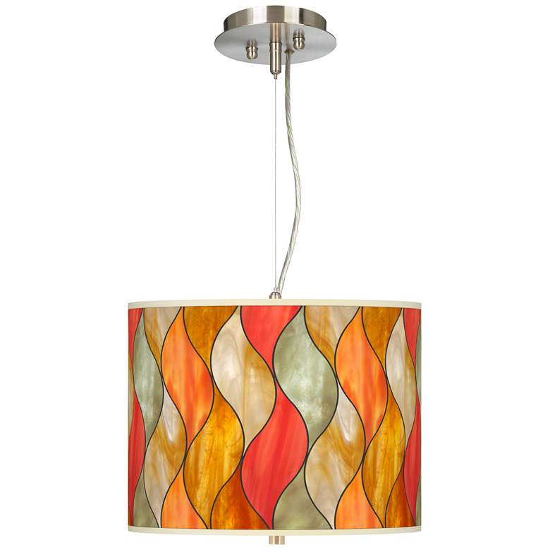 Image 1 Flame Mosaic Giclee 13 1/2" Wide Pendant Chandelier