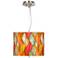 Flame Mosaic Giclee 13 1/2" Wide Pendant Chandelier
