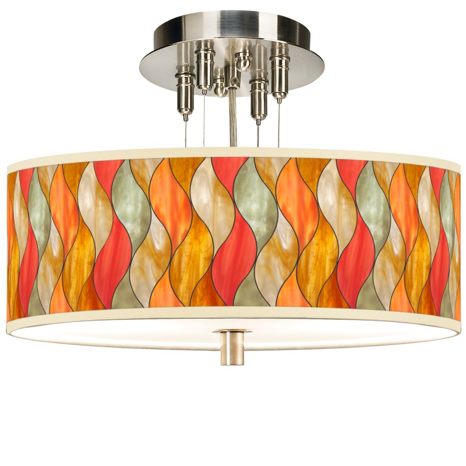 orange flush mount ceiling light