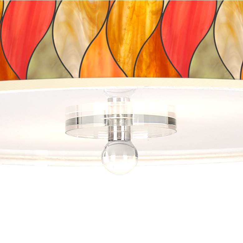 Image 3 Flame Mosaic Giclee 16" Wide Semi-Flush Ceiling Light more views