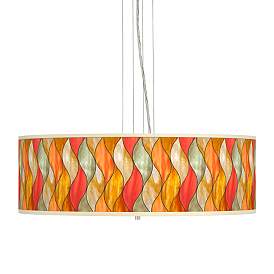 Image1 of Flame Mosaic Giclee 24" Wide 4-Light Pendant Chandelier