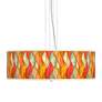Flame Mosaic Giclee 24" Wide 4-Light Pendant Chandelier