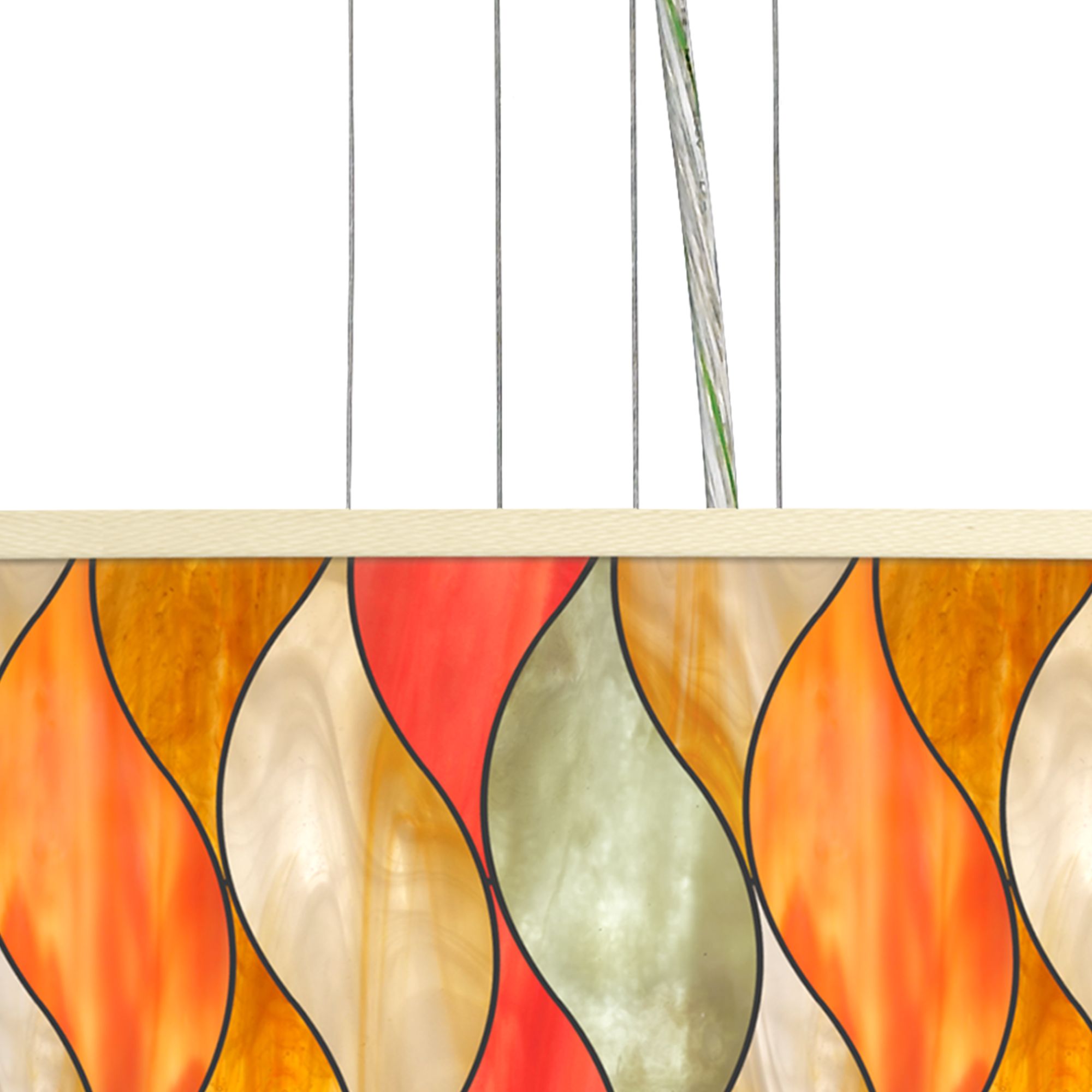 Image 2 Flame Mosaic Giclee 24" Wide 4-Light Pendant Chandelier more views