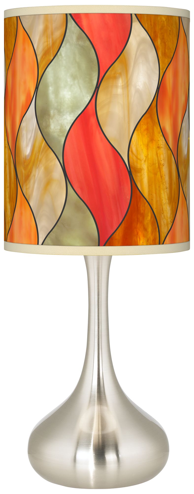 Flame Mosaic Giclee Droplet Table Lamp - #73T46 | Lamps Plus