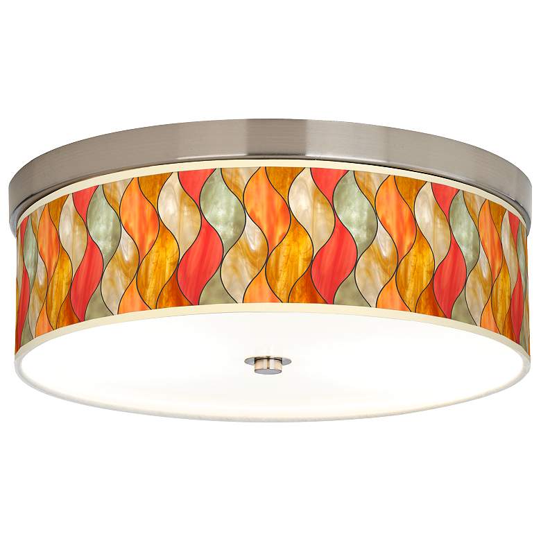 Image 1 Flame Mosaic Giclee Energy Efficient Ceiling Light