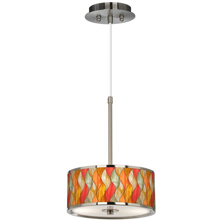 Image 2 Flame Mosaic Giclee Glow 10 1/4 inch Wide Pendant Light