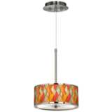 Flame Mosaic Giclee Glow 10 1/4&quot; Wide Pendant Light