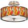 Flame Mosaic Giclee Glow 14" Wide Ceiling Light