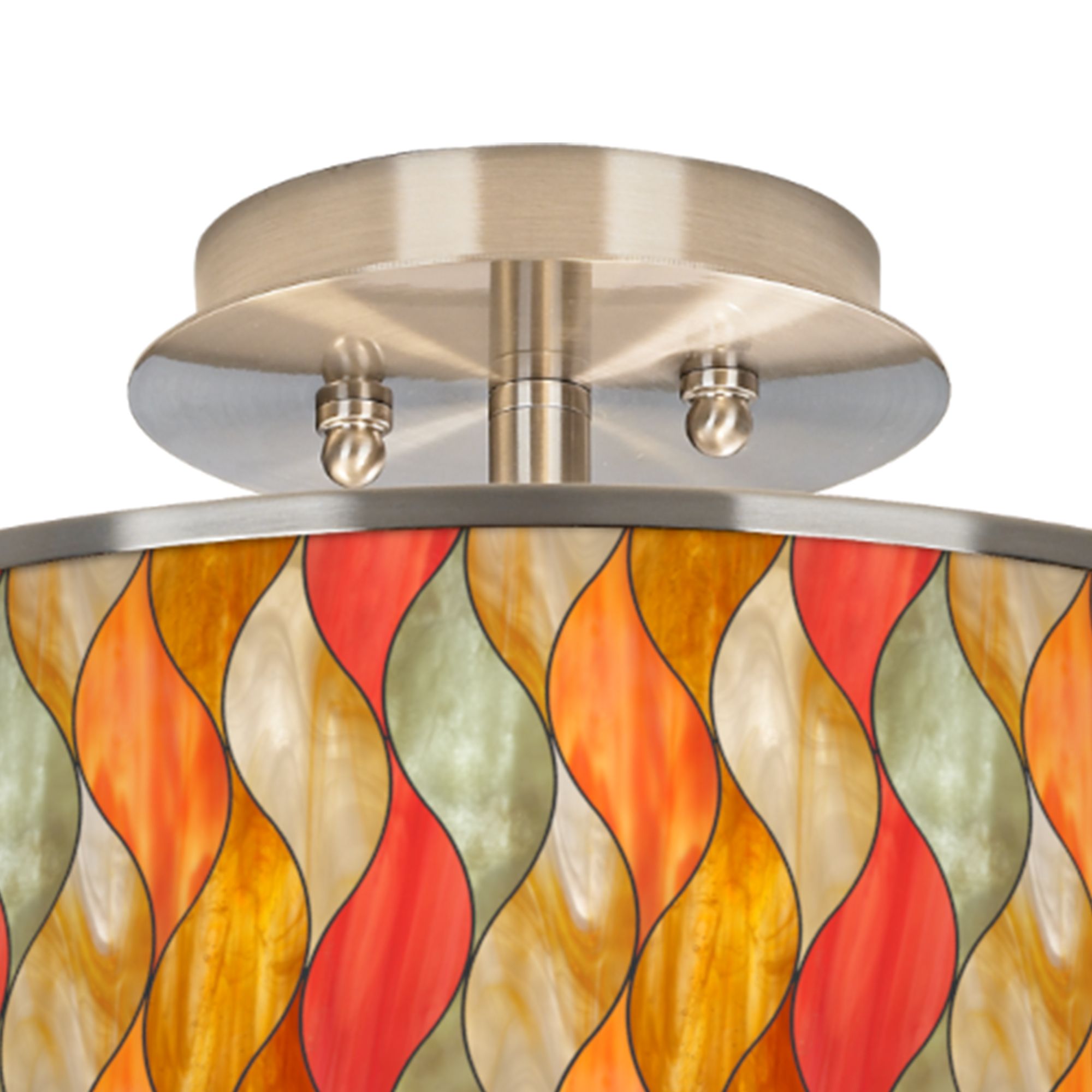 Image 2 Flame Mosaic Giclee Glow 14" Wide Ceiling Light more views