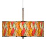 Flame Mosaic Giclee Glow 16&quot; Wide Pendant Light