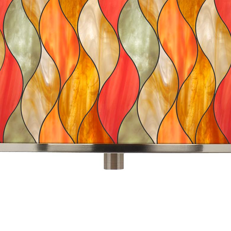Image 2 Flame Mosaic Giclee Glow 16" Wide Pendant Light more views
