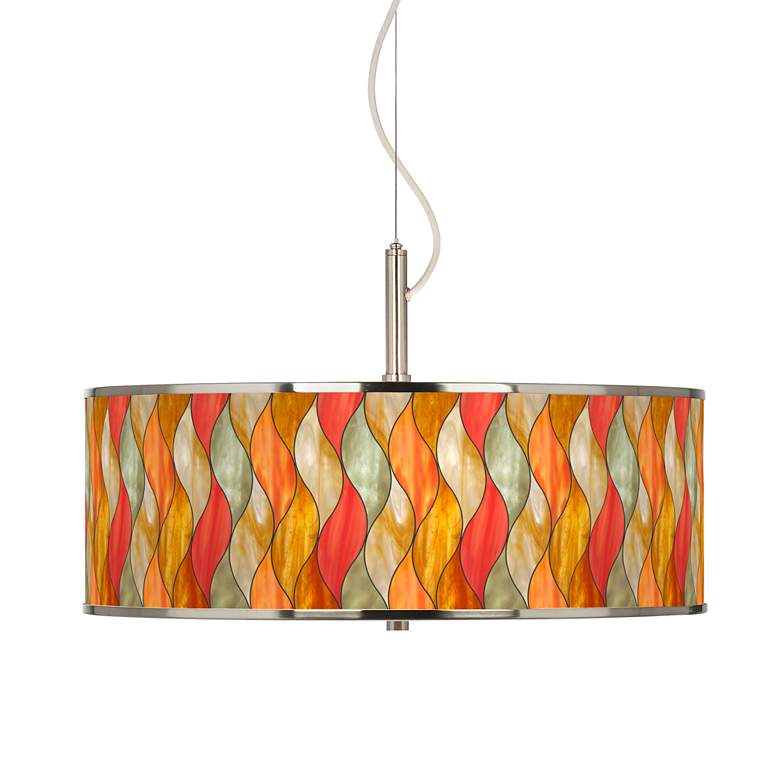 Image 1 Flame Mosaic Giclee Glow 20" Wide Pendant Light