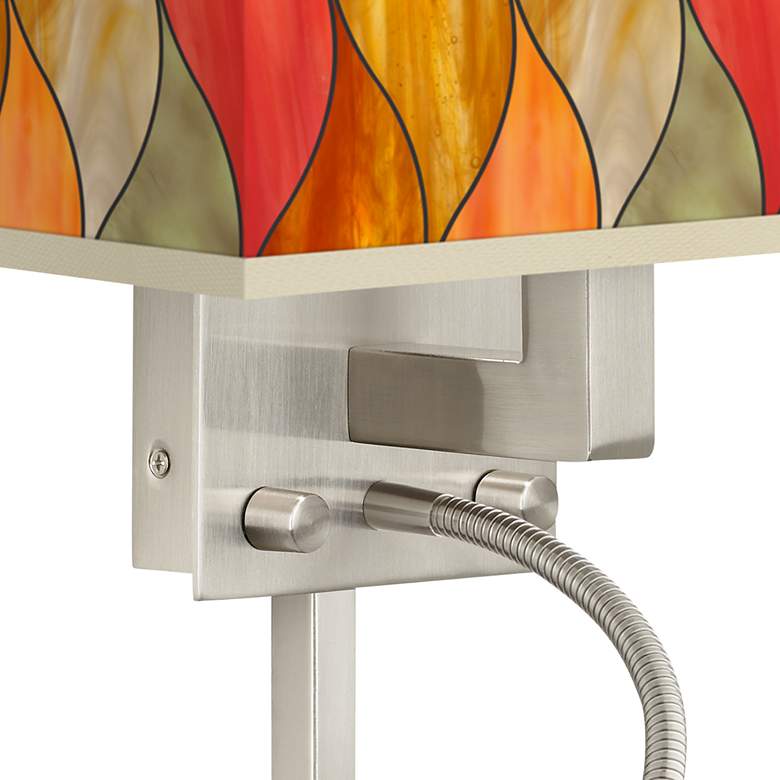 Image 2 Flame Mosaic Giclee Glow LED Reading Light Plug-In Sconce more views