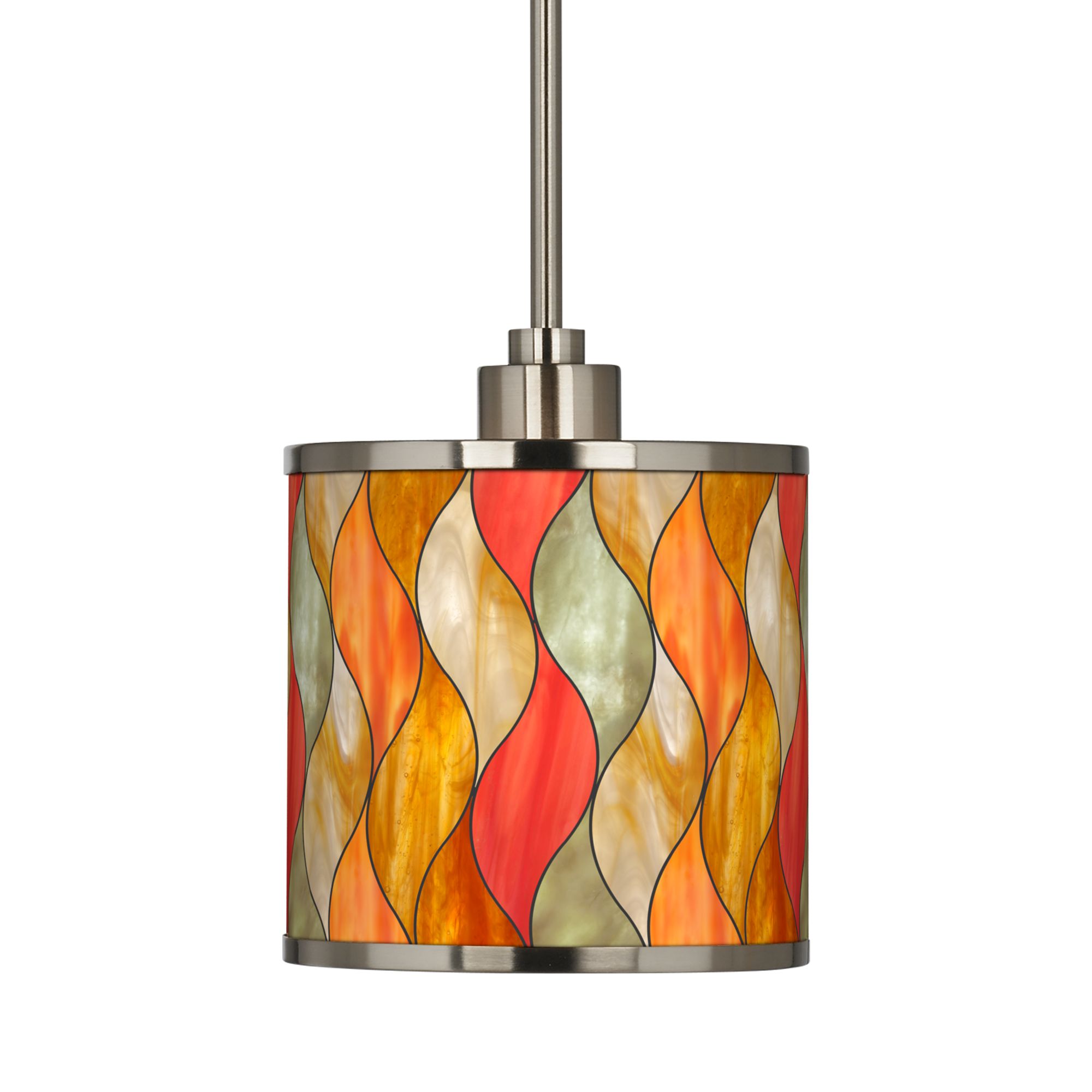 Image 3 Flame Mosaic Giclee Glow Mini Pendant Light more views