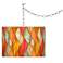 Flame Mosaic Giclee Glow Plug-In Swag Pendant