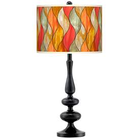 Image1 of Flame Mosaic Giclee Paley Black Table Lamp