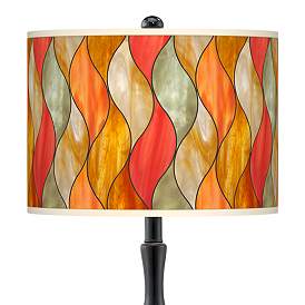Image2 of Flame Mosaic Giclee Paley Black Table Lamp more views