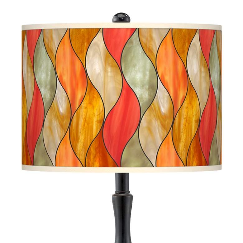 Image 2 Flame Mosaic Giclee Paley Black Table Lamp more views