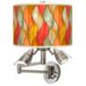 Flame Mosaic Giclee Plug-In Swing Arm Wall Lamp