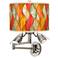 Flame Mosaic Giclee Plug-In Swing Arm Wall Lamp