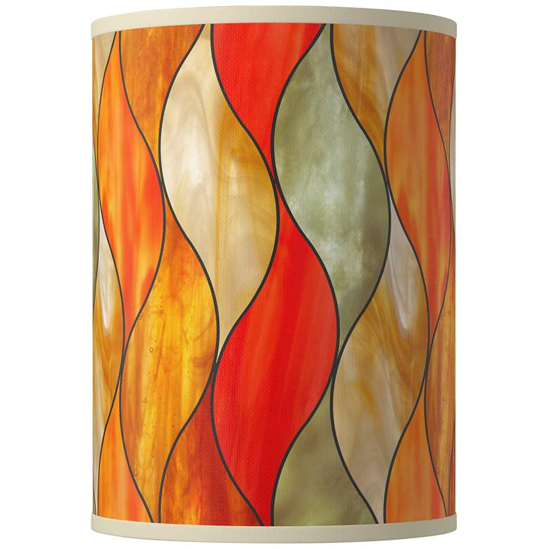 Image 1 Flame Mosaic Giclee Round Cylinder Lamp Shade 8x8x11 (Spider)
