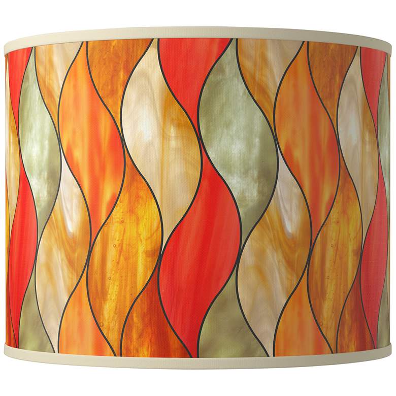 Image 1 Flame Mosaic Giclee Round Drum Lamp Shade 14x14x11 (Spider)