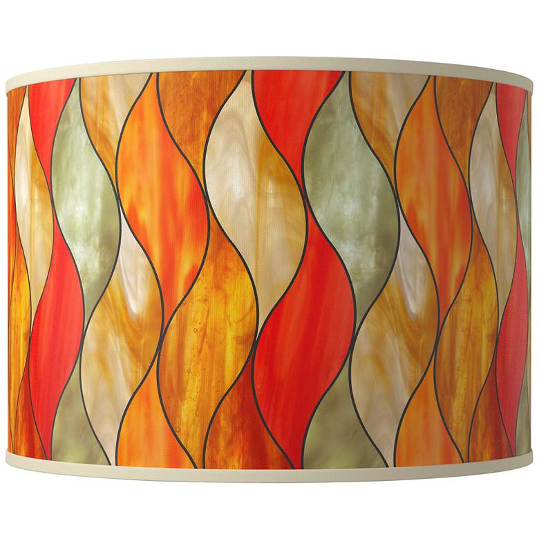 Image 1 Flame Mosaic Giclee Round Drum Lamp Shade 15.5x15.5x11 (Spider)