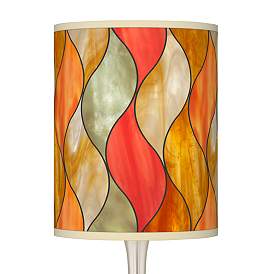 Image2 of Flame Mosaic Giclee Shade Droplet Modern Table Lamps Set of 2 more views