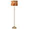 Flame Mosaic Giclee Warm Gold Stick Floor Lamp