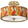 Flame Mosaic Gold 14" Wide Ceiling Light