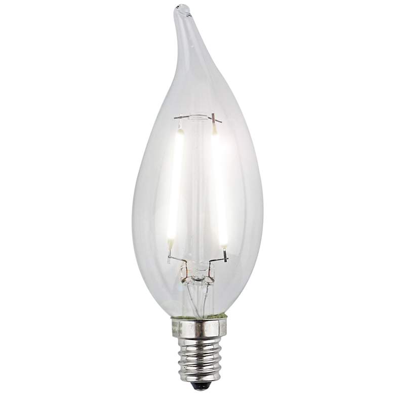 Image 1 Flame Tip 2 Watt Dimmable E12 Filament LED Candelabra Bulb