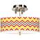 Flame Zig Zag Giclee 14" Wide Ceiling Light