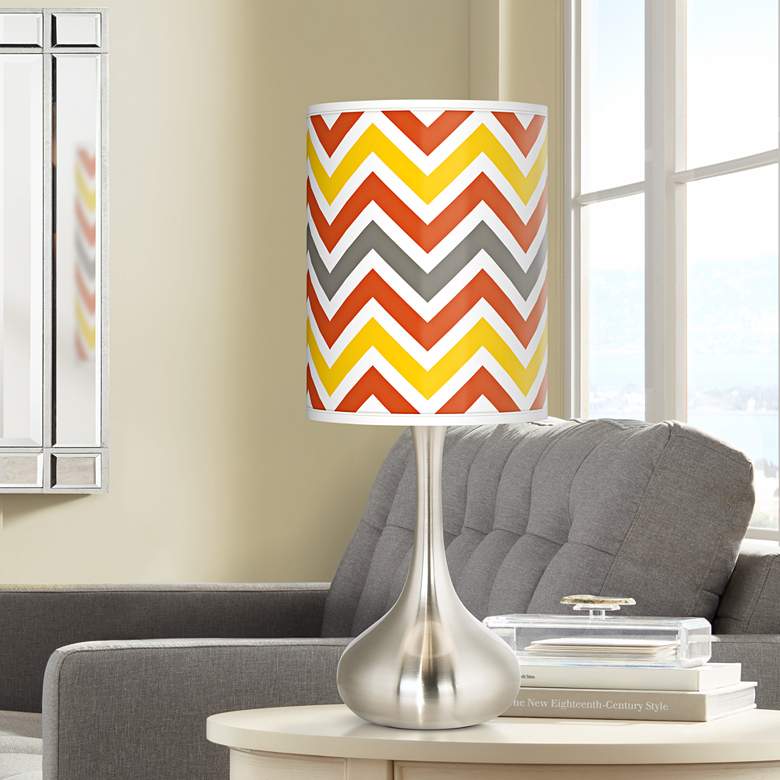Image 1 Flame Zig Zag Giclee Droplet Table Lamp