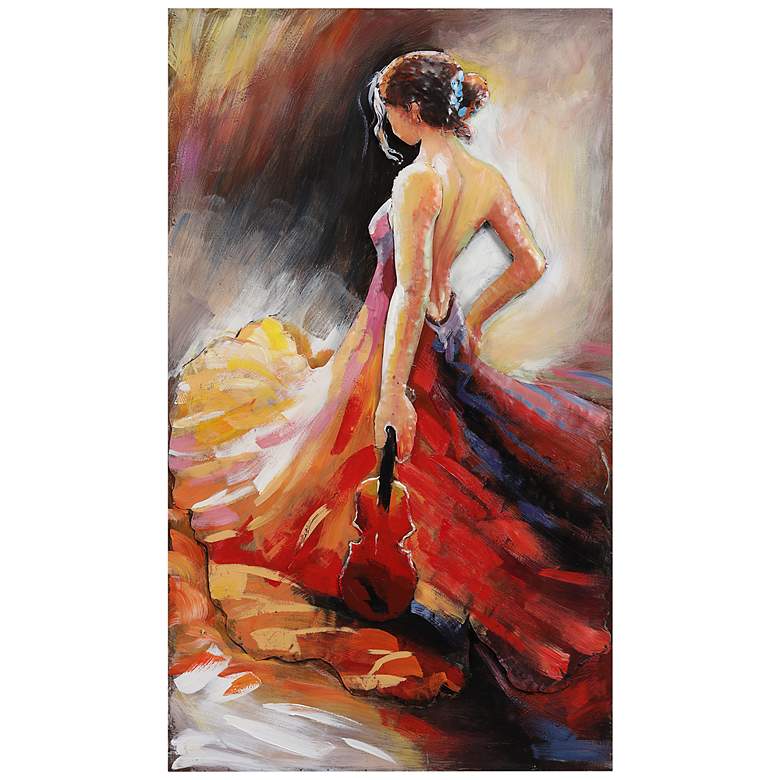Image 2 Flamenco 48" High Mixed Media Metal Dimensional Wall Art