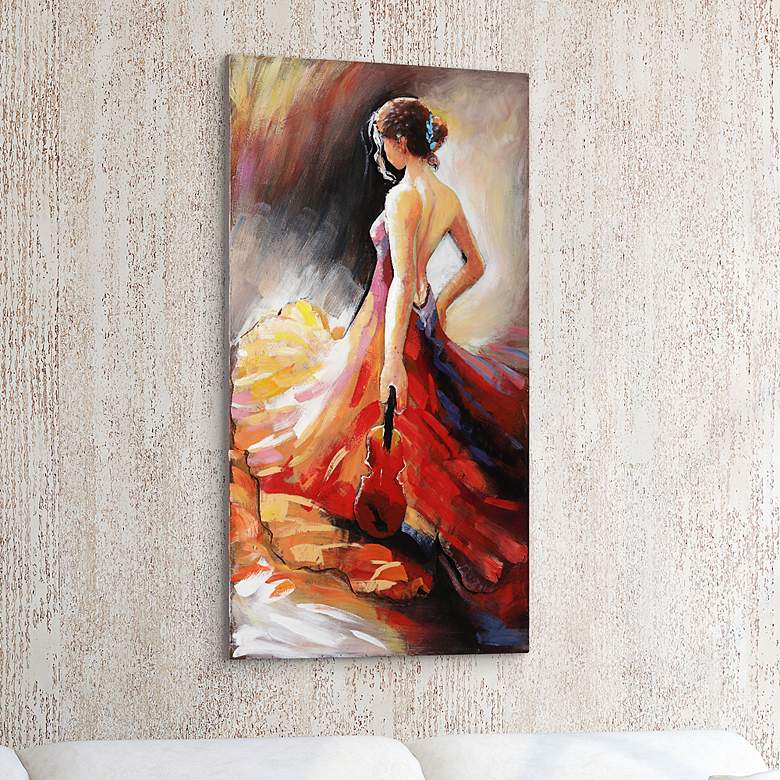 Image 1 Flamenco 48" High Mixed Media Metal Dimensional Wall Art