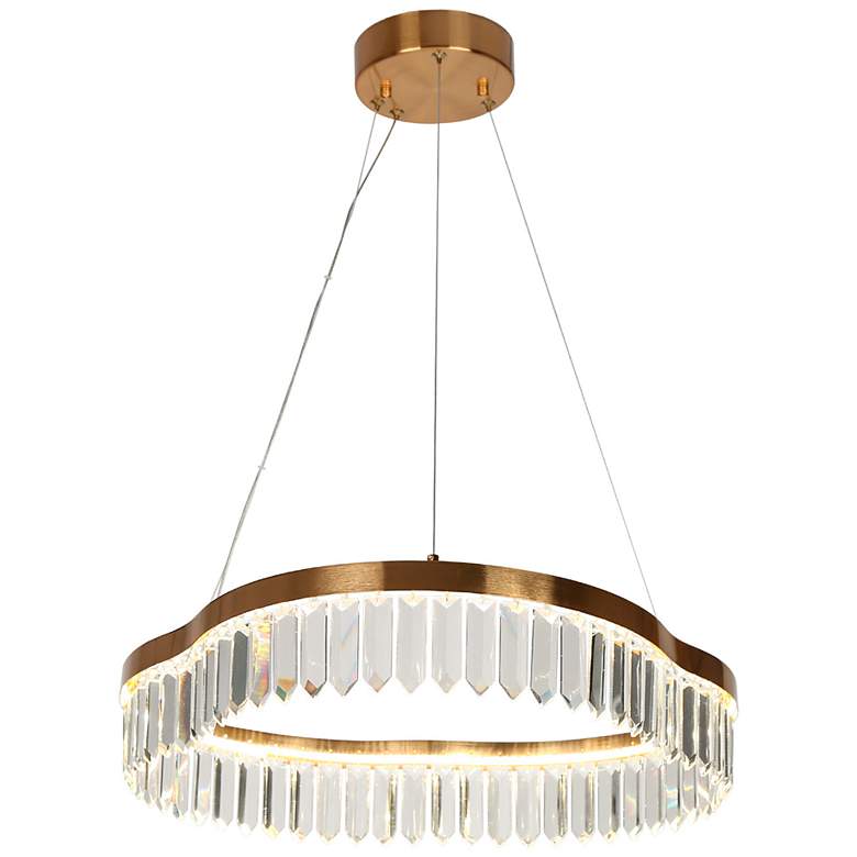 Image 1 Flamgo 1-Light Crystal LED Chandelier