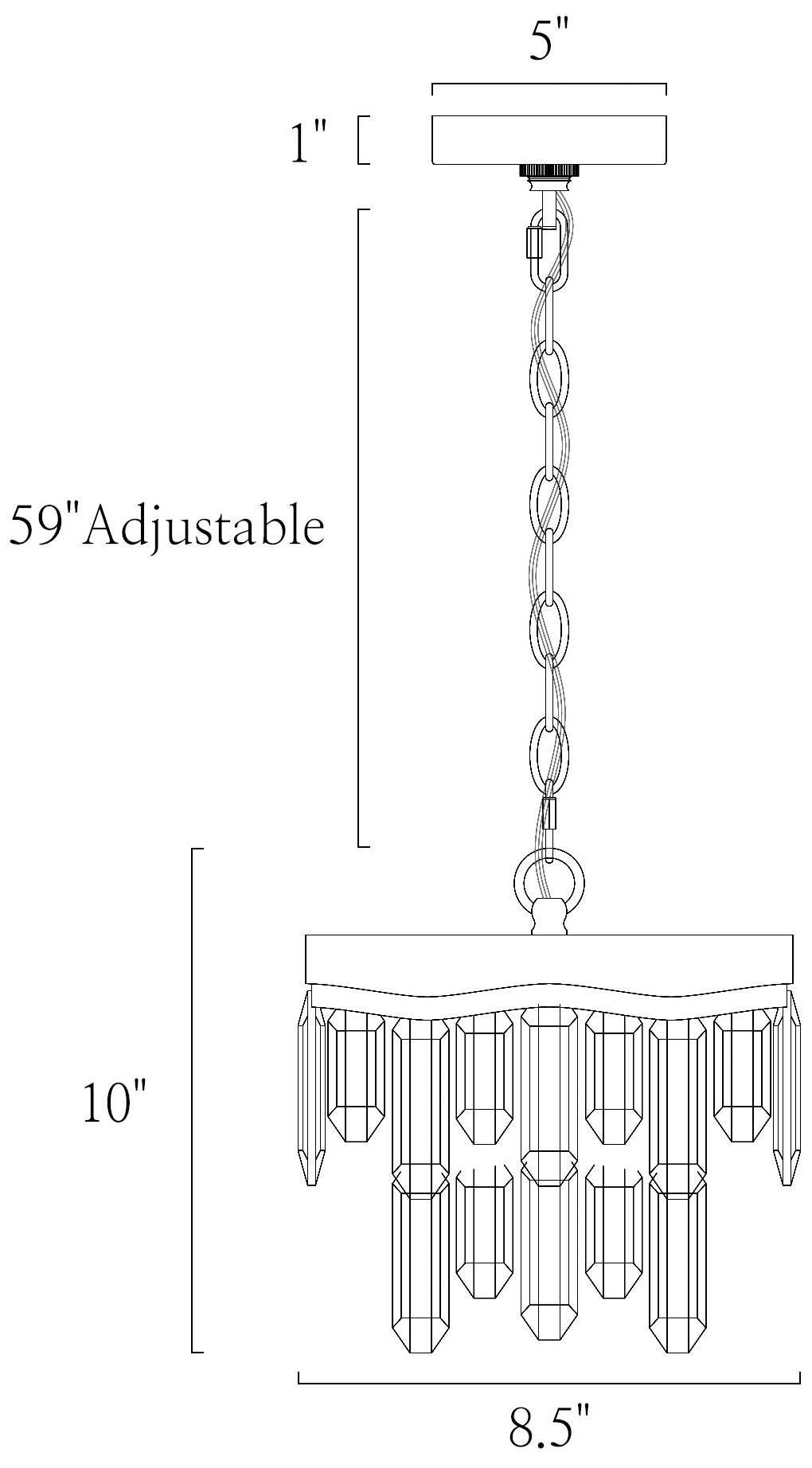 Image 2 Flamgo 1-Light Crystal Pendant Light - Made to Order more views