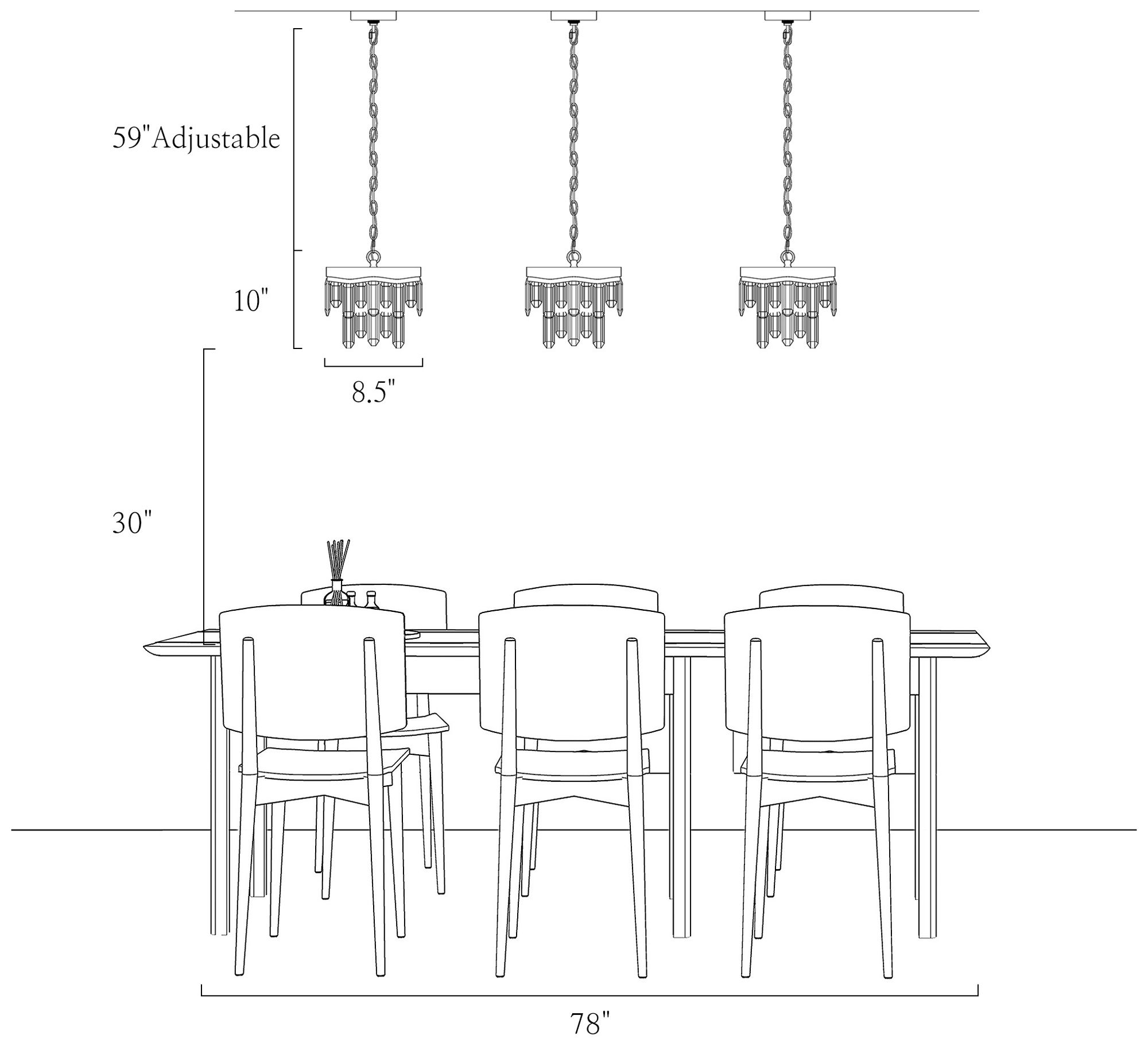 Flamgo 1-Light Crystal Pendant Light - Made to Order