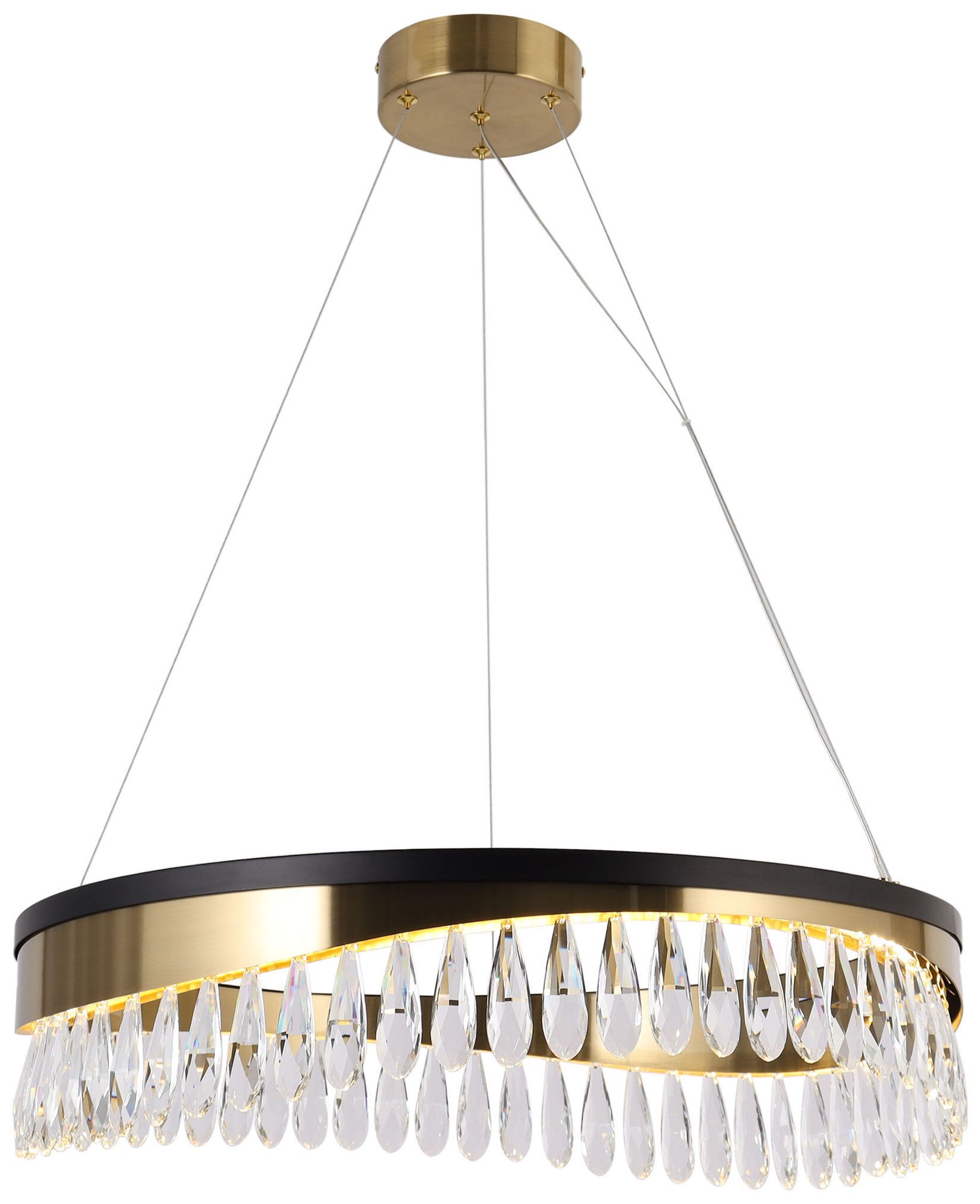Image 4 Flamgo 1-Light Gold Black Crystal LED Chandelier - Made to Order more views